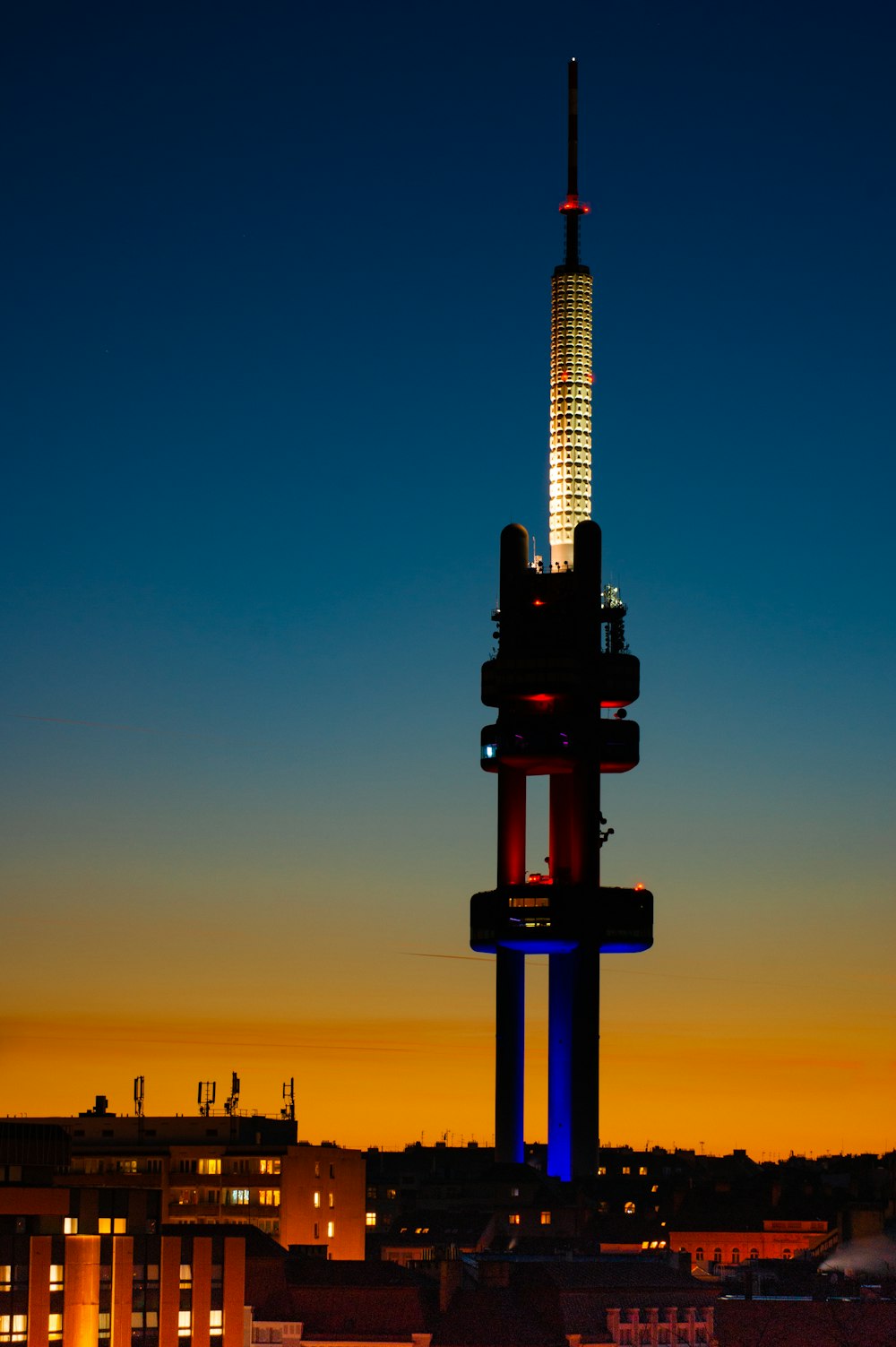 a very tall building with a very tall spire