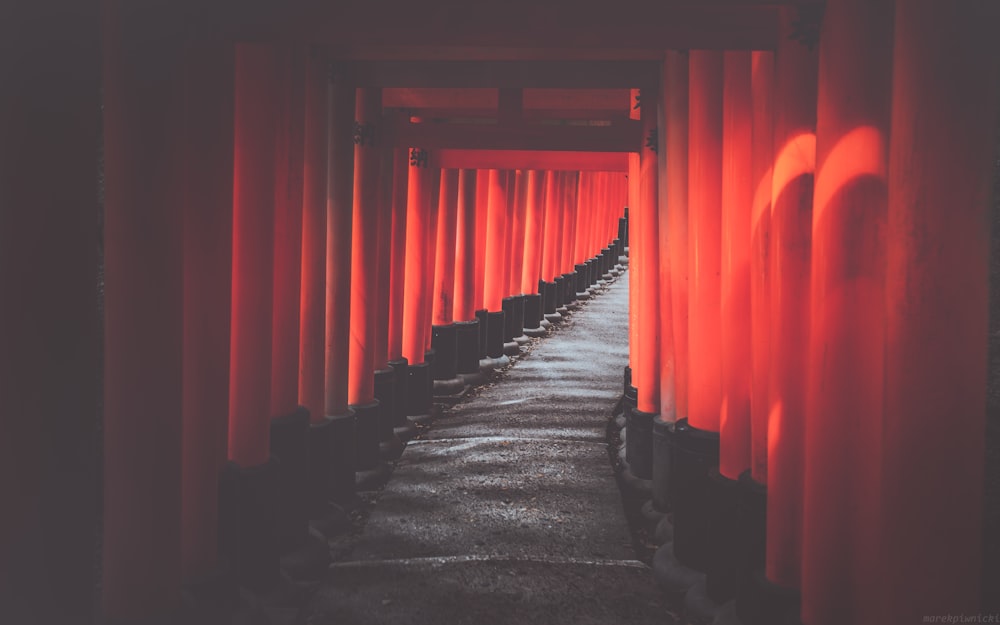 red and black hallway