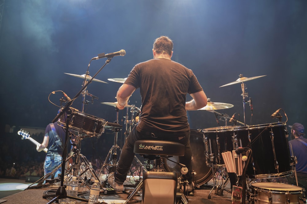 man about to play drum set