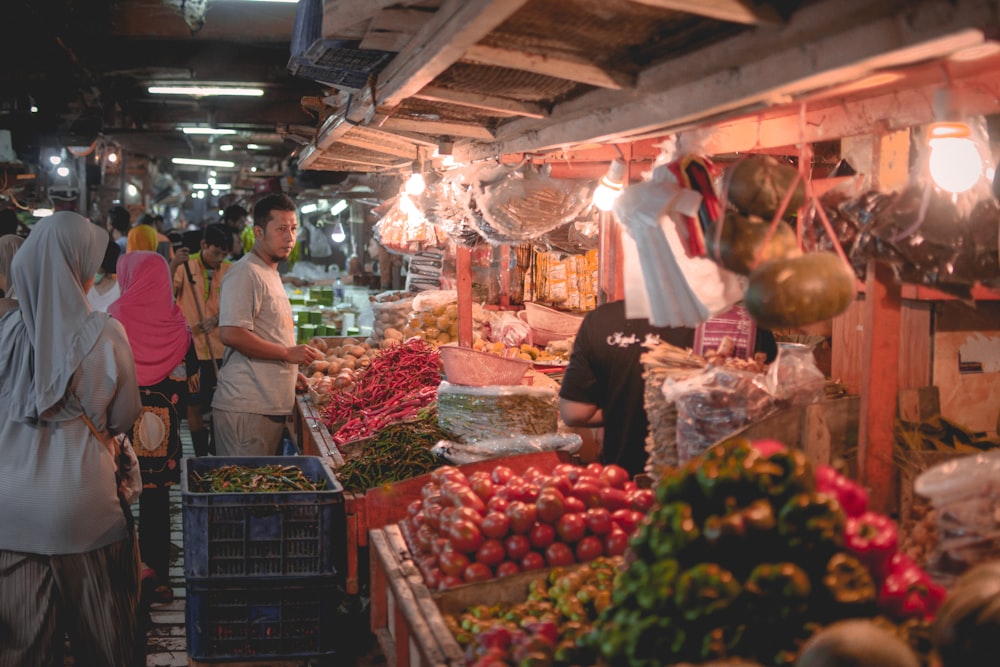 man standing on the market