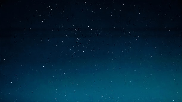 A serene mystical night sky with deep violet hues and twinkling stars.