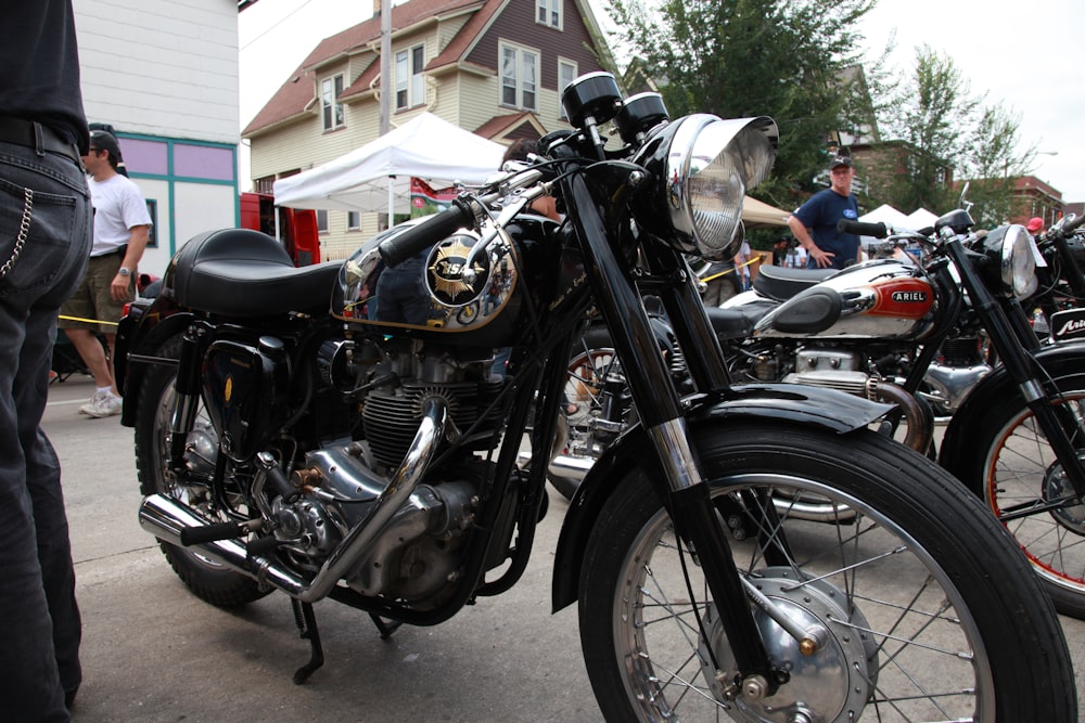 black and silver cruiser motorcycle