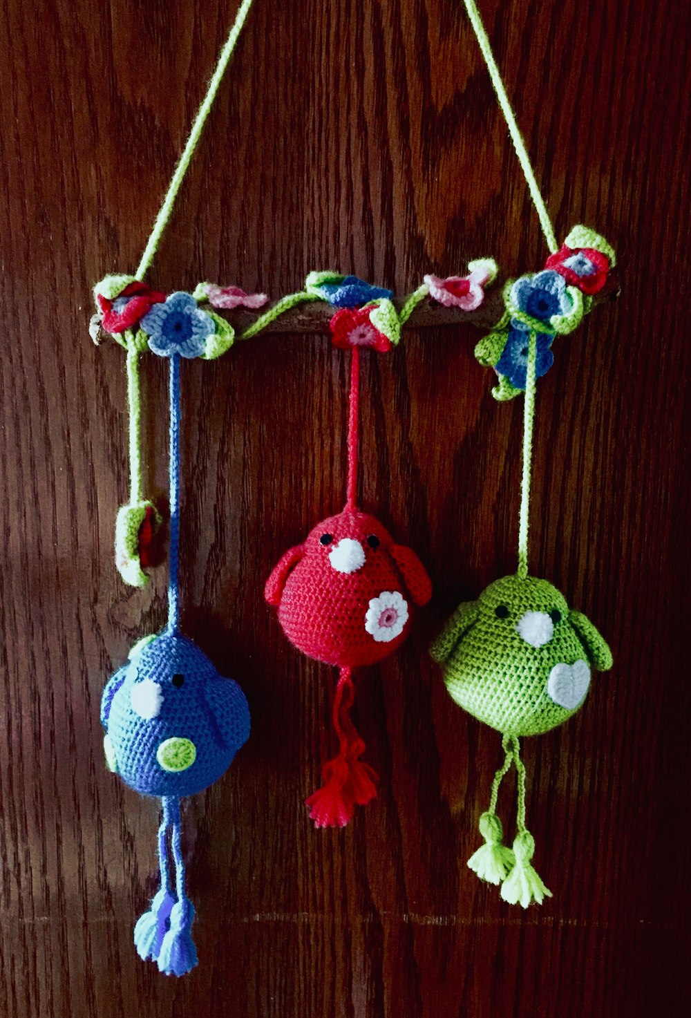 red green and blue hanging decor