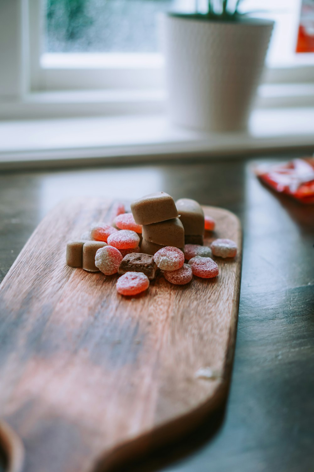 brown heart shaped cookies on brown wooden table