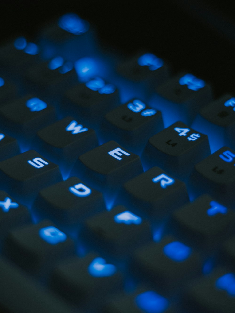 blue and black computer keyboard