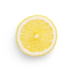 sliced lemon on white background