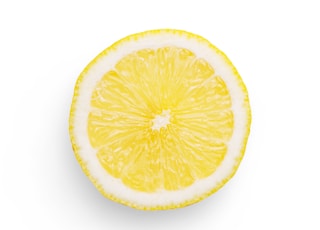 sliced lemon on white background