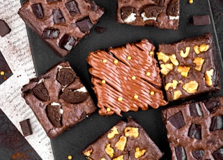 brown and yellow chocolate bars