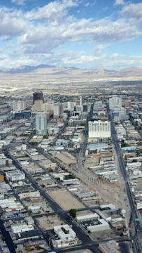An aerial view of El Cajon cityscape highlighting local businesses.