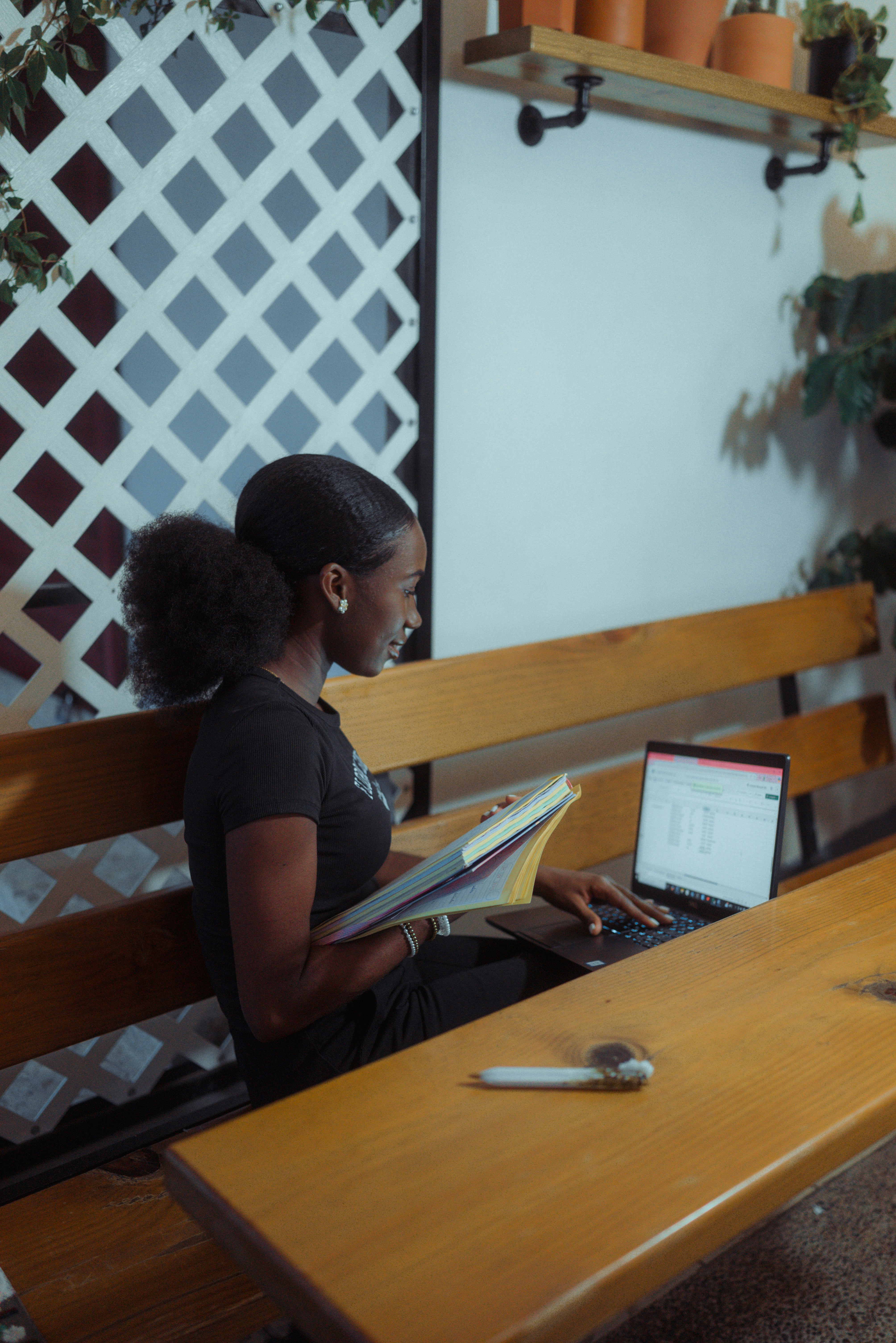 Student studying online on a laptop with internet connection