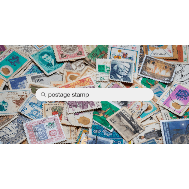 Royalty-Free photo: Two postage stamps on paper