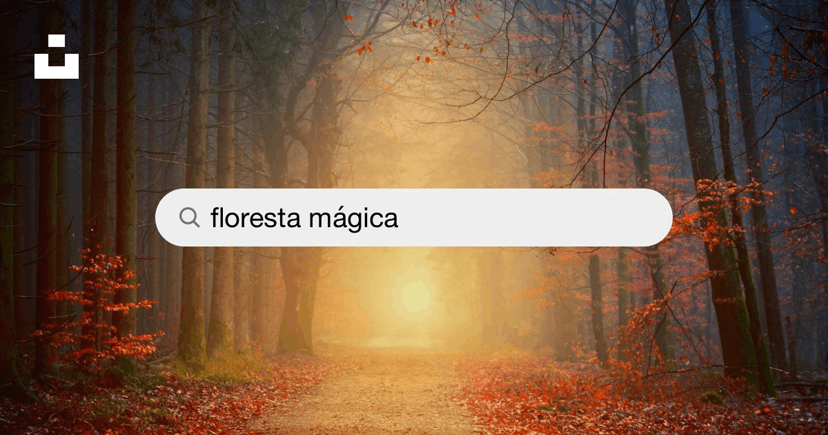 Ambiente de fantasia de uma floresta mágica no estilo de arte