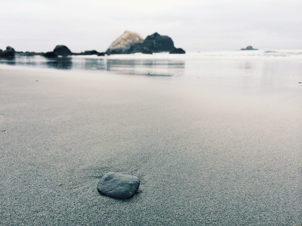 海岸線の黒い石