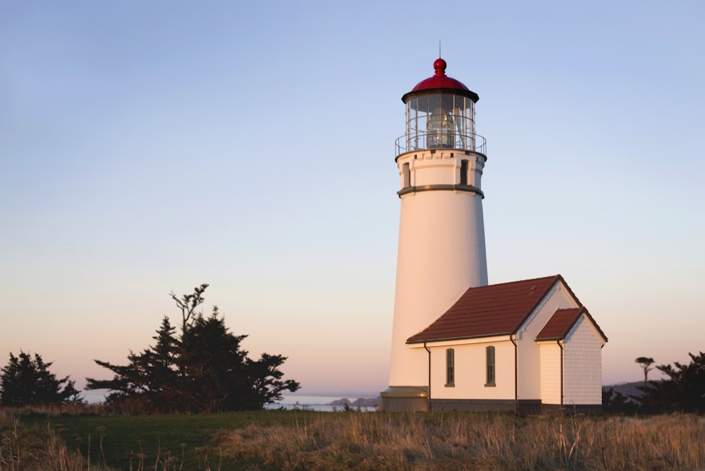 white and brown concrete lighthouse