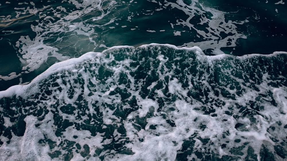 flat lay photography of body of water