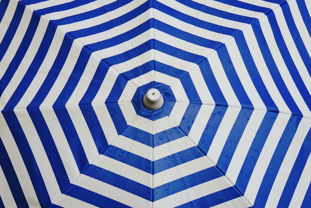 opened striped umbrella
