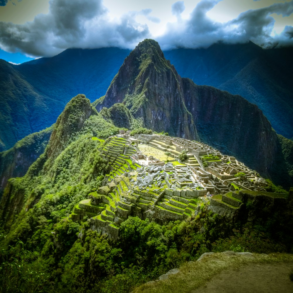 photo aérienne du Machu Picchu, Pérou