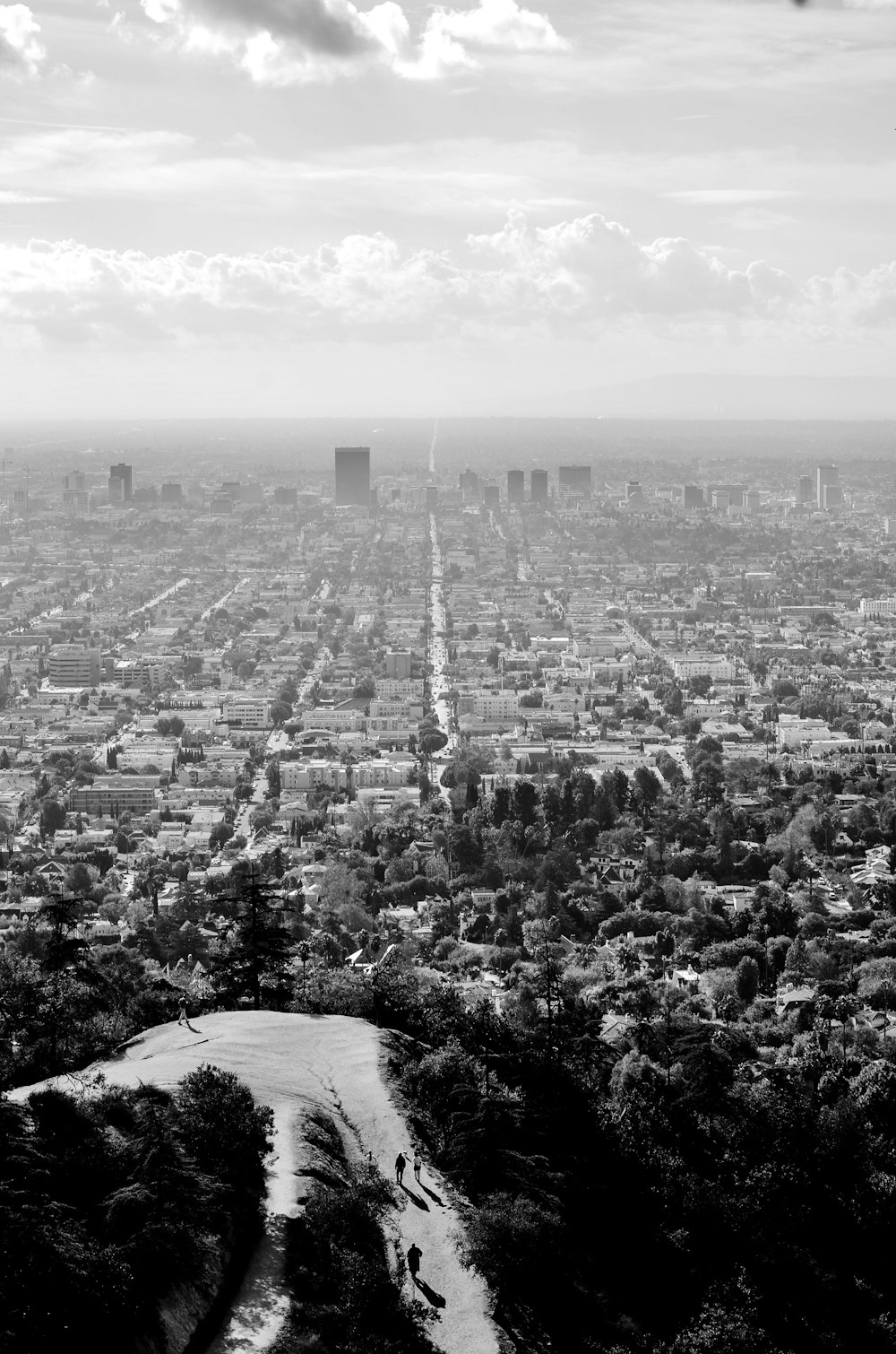 grayscale aerial photo of city