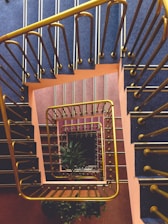 aerial photo of empty spiral stair