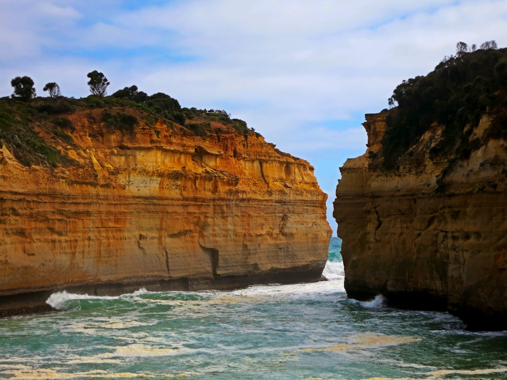 two brown cliffs