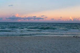 seashore with sea during golden hour