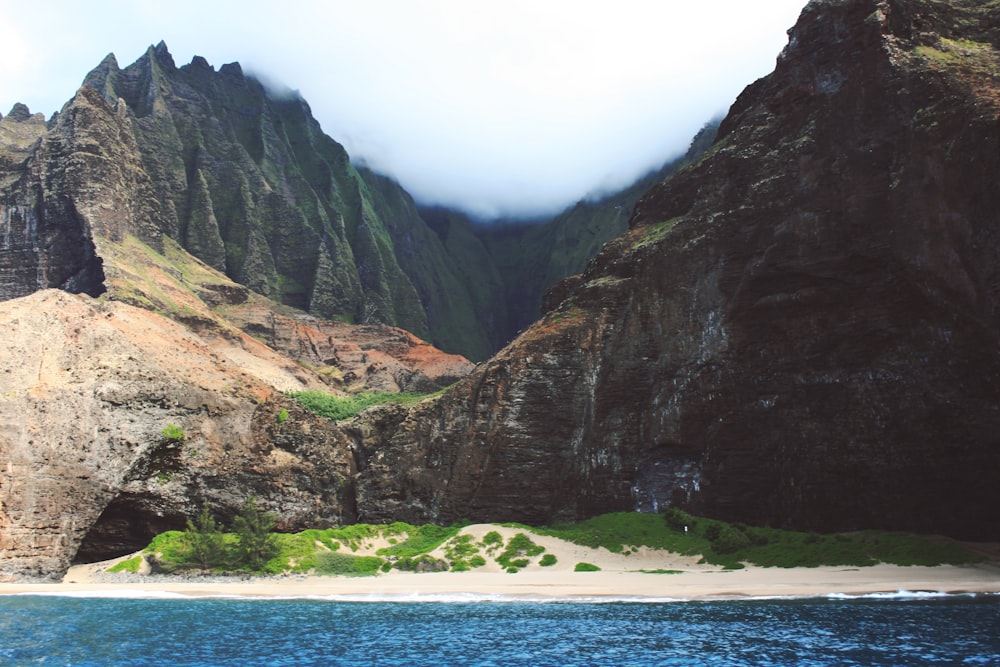 beach near mountains