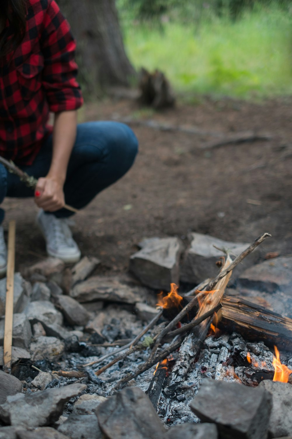 depth photography of bonfire