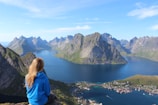 woman sitting on a cliff