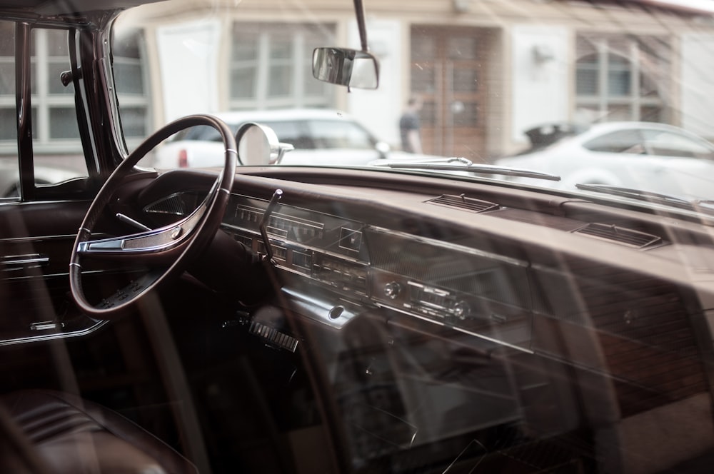 inside view of car parked at the alley