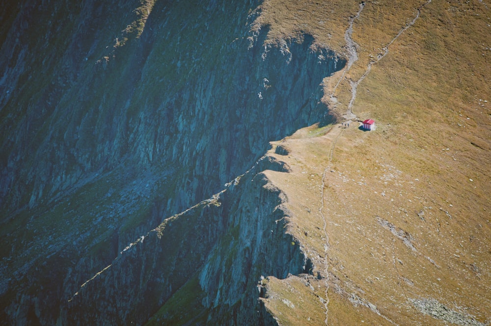 aerial photography of mountain