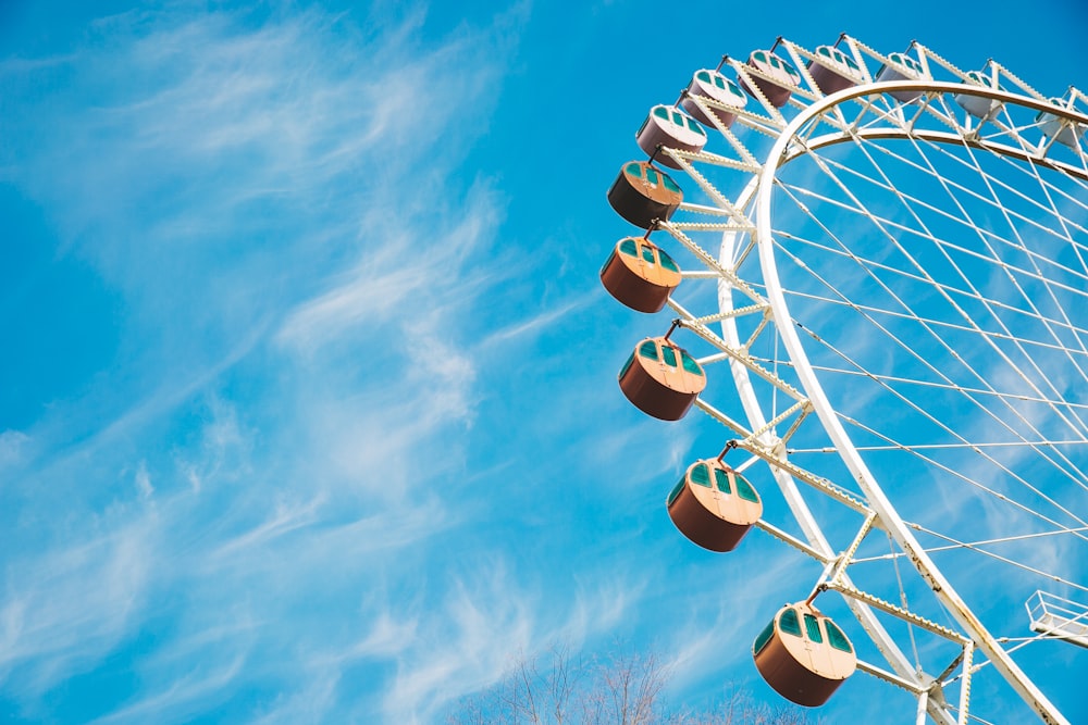 ruota panoramica bianca sotto il cielo sereno durante il giorno