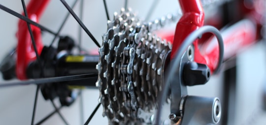 selective focus photo of bicycle part