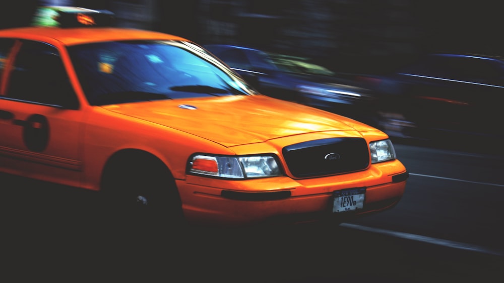 yellow Ford Crown Victoria taxi