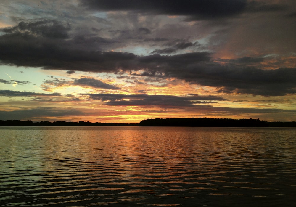 silhouette photo of islet