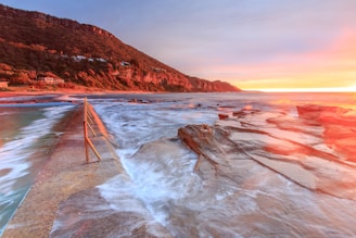 time lapse photography of seashore