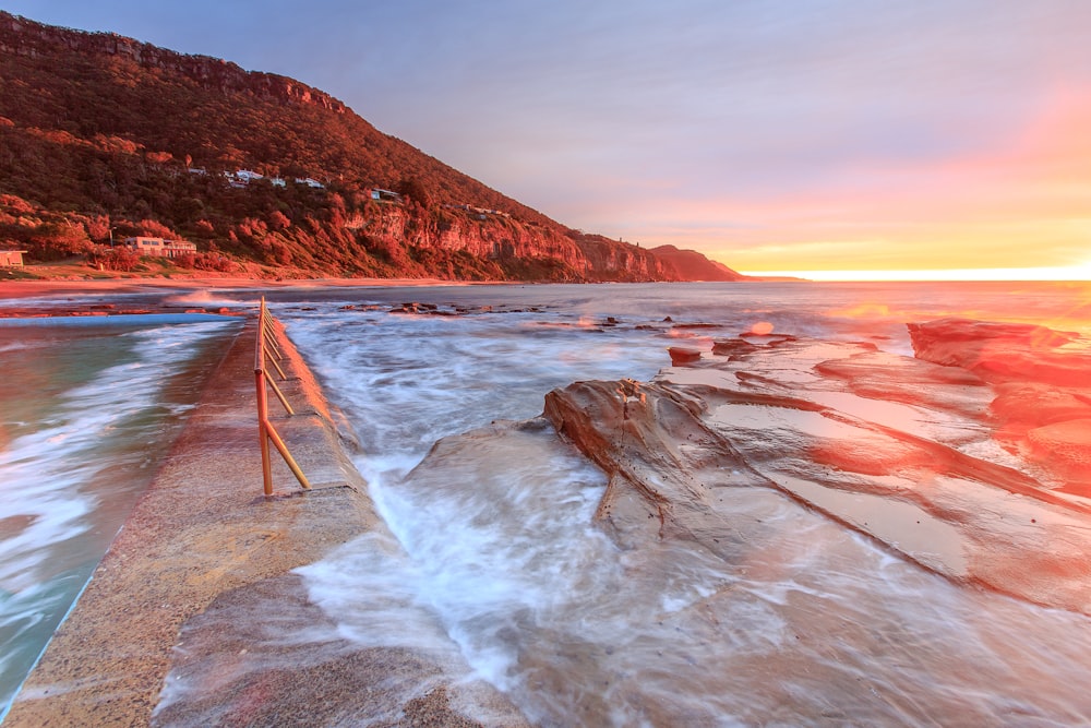 time lapse photography of seashore