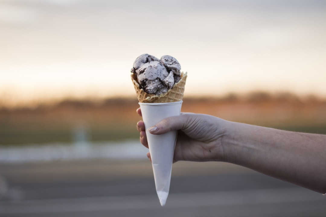 person holding ice cream, Ice Cream Dessert
