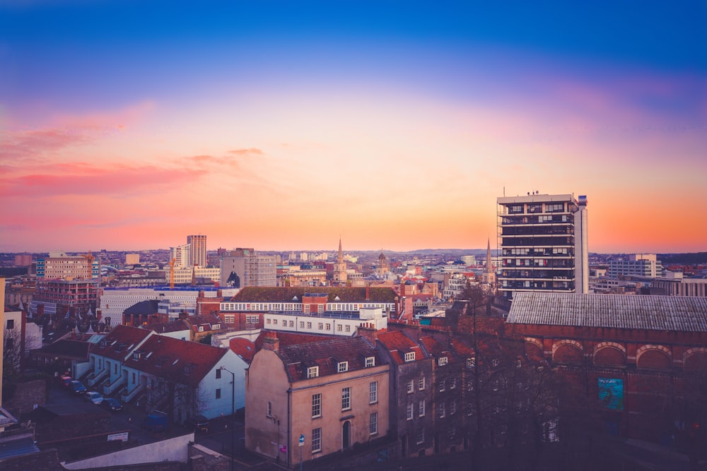 aerial photography of city sky