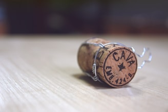 Technician inspecting technical corks in a bright workshop.