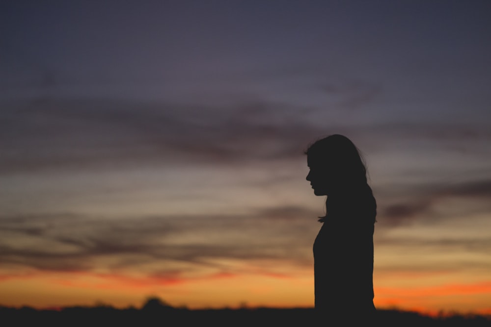 silhouette photography of woman