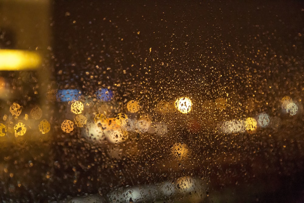 water droplets on glass window