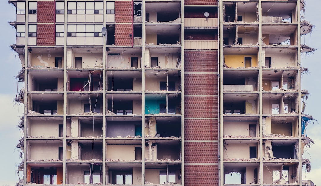 wrecked building at daytime,