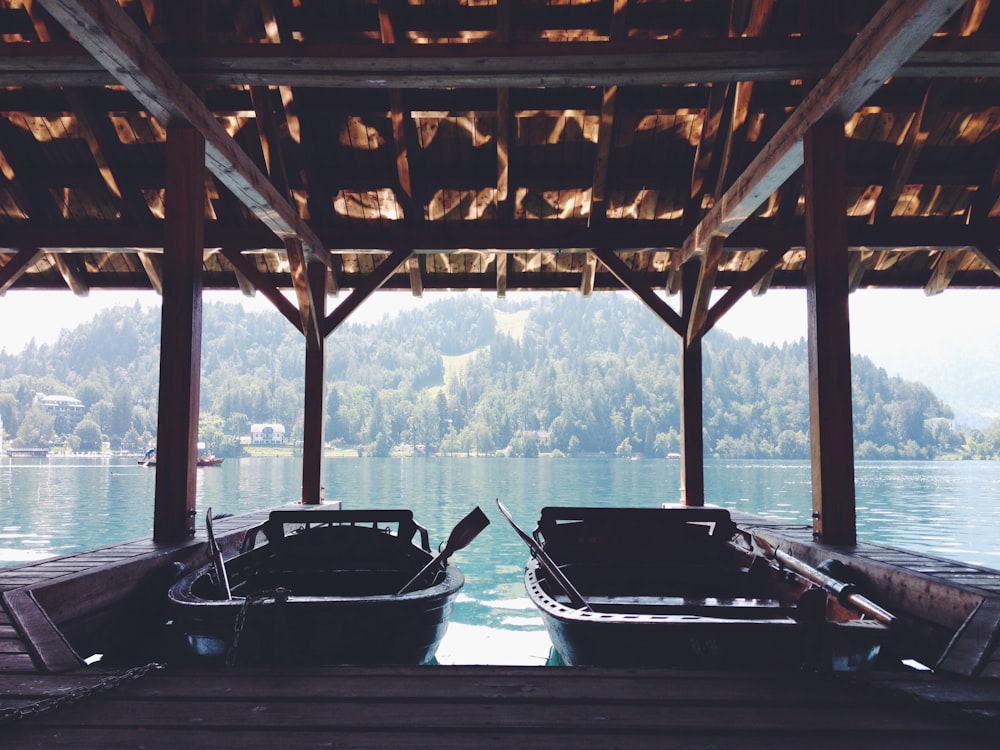 two boats in dock