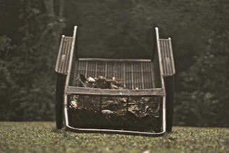 A close-up of a durable lawn cart in action.