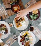 variety of foods on top of gray table