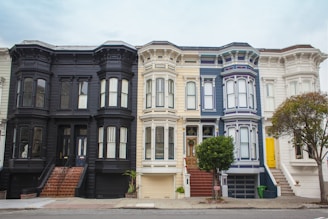photo of black, white, and blue house