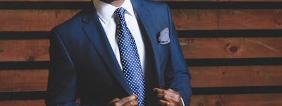 Man wearing blue suit