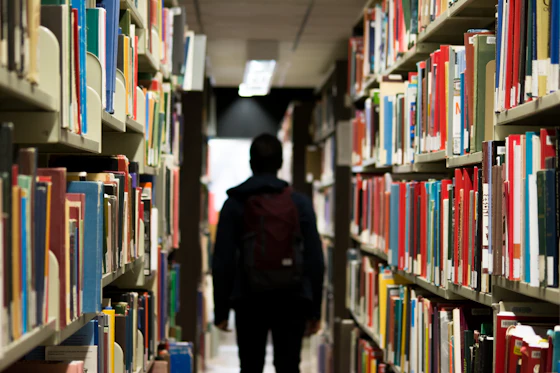 Middle school students studying