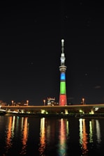 Night view of the Bridgewater Joy tower illuminated against the cityscape.