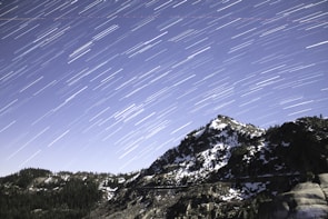 A timelapse of stars moving above a mountain observatory at night.